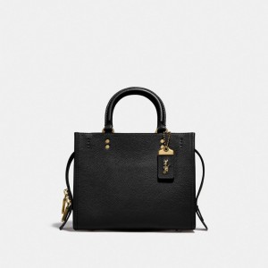 Black Women Coach Rogue 25 Pebble Leather Shoulder Bags | AU_CH34810